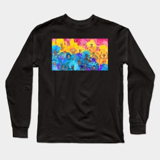 Samba Dancers, Music Festival, Mardi Gras Carnival Festive Arrangement Abstract Contemporary Modern Art Long Sleeve T-Shirt